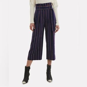 Derek Lam 10 Crosby Blue Navy Striped Satin Culottes Pants Size 00